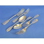 A Victorian silver twenty-five piece part-service of Flatware, by Elizabeth Eaton and Elizabeth &