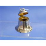 A George V silver Ink Pot, by A.& J. Zimmerman Ltd, hallmarked Birmingham, 1923, of bell-shaped form