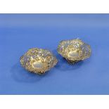 A pair of pretty Victorian silver Bonbon Dishes, by William Comyns & Sons, hallmarked London,