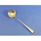 A George II silver Soup Ladle, by Nicholas Hearnden, hallmarked London, 1758, the shell fluted