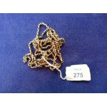 A long gilt metal Chain, formed of oval links, 56in (142cm)