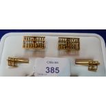 A pair of 14k yellow gold Cufflinks, the fronts formed of an abacus with sliding beads,together with