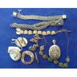 Silver Jewellery; an attractive silver chain of star pierced links with ball finials on each side