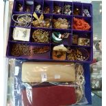 A quantity of Costume Jewellery, including necklaces, faux coral, glass beads, brooches bracelets,