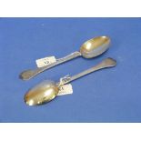 A pair of George V Britannia silver Trefid Spoons, by Thomas Bradbury & Sons Ltd, hallmarked London,