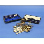 A George V silver Spoon and Fork set, hallmarked Sheffield, 1911, Kings pattern, in presentation
