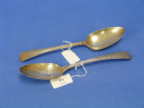 A pair of George III silver Table Spoons, by George Smith & Thomas Hayter, hallmarked London,
