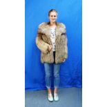 A vintage Arctic Fox fur Jacket, lined with glossy satin, approx. size M, together with a vintage