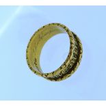 An 18ct gold "In Memory Of" mourning Ring, the interior of the band engraved with inscription "
