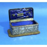 A Victorian silver Needlework Box, by Levi & Salaman, hallmarked Birmingham, 1900, of hinged