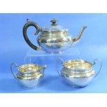 A George V silver three-piece Tea Set, by William Adams Ltd, hallmarked Birmingham, 1931, of squat