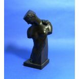 An early 20thC French bronze male Torso, on square base, 9in (23cm) high.  THIS LOT WILL BE SOLD