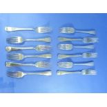 A set of twelve George V silver Forks, by James Deakin & Sons, hallmarked Sheffield, 1910, Old