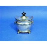 An Edwardian silver Tea Caddy, by Mappin & Webb, hallmarked London, 1906, of two-handled ovoid