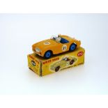 Dinky No.109 Austin Healey '100' Sports, yellow, racing number '21', boxed, box scruffy and