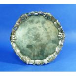 A George II small circular Salver, by Robert Abercromby, hallmarked London, 1741, the shaped rim