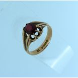 A 9ct gold and ruby Ring. THIS LOT WILL BE SOLD ON SATURDAY 12TH SEPTEMBER STARTING AT 10.30AM UK