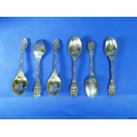 A set of six Victorian silver 'apostle' Teaspoons, by Charles Boyton, hallmarked London, 1881, the