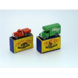 Matchbox Moko Lesney No.15 Super Atlantic Tractor, orange, boxed, and No.17 Bedford Removals Van,