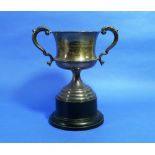 A silver Trophy Cup, by Viner's Ltd, hallmarked Sheffield, 1959, of two-handled form with Mbeya Golf