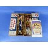 Pelham Puppets; two boxed puppets, Type SS. Sailor and Cowboy, with catalogues and instructions (