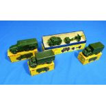 Dinky No.697 25-Pounder Field Gun Set, boxed, together Dinky No.623 Army Covered Wagon, two