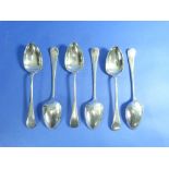 A set of six Edwardian silver Spoons, by James Deakin & Sons, hallmarked Sheffield, 1908, Old