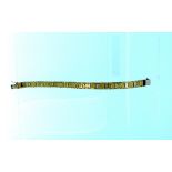 A yellow and rose gold flat link bracelet, marked on clasp 750, 18g. THIS LOT WILL BE SOLD ON