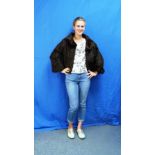 A vintage dark brown Mink Bolero Jacket, with swing back, wide three quarter length sleeves