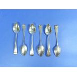 Seven George IV silver Teaspoons, by James Barber, George Cattle II & William North, hallmarked