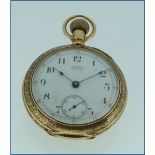 A Waltham 14K gold engraved Pocket Watch, the adjusted movement signed Appleton, Tracy & Co,