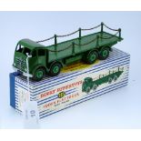 Dinky No.905 Foden Flat Truck with chains, green, in striped Supertoys box. THIS LOT WILL BE SOLD ON