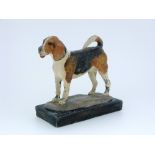 Thomas Ivester Lloyd (1873-1942); a cold painted lead figure of a Beagle, painted in colours, the