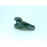 A late 19thC bronze figure of dying Gaul, on oval base, 4in (10cm) wide.  THIS LOT WILL BE SOLD ON