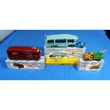 Dinky No.981 Horse Box, maroon, "British Railways", in striped box, together with Dinky No.25x