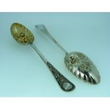 A pair of Victorian silver Berry Spoons, by William Hutton & Sons, hallmarked London, 1899, the