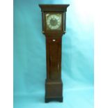 Donisthorpe, Normanton, an oak longcase clock, the 30-hour single weight movement striking the hours