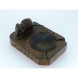A Robert Thompson "Mouseman" carved oak Ashtray, of canted rectangular form, 4in (10cm) wide.   THIS