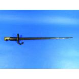 An M1874 Gras rifle Bayonet, no scabbard. THIS LOT WILL BE SOLD ON FRIDAY 11TH SEPTEMBER STARTING AT