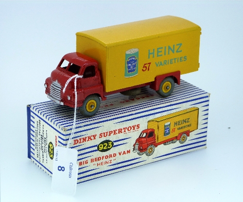 Dinky No.923 Big Bedford Van "Heinz", red and yellow with Baked Beans can, in striped Supertoys box.