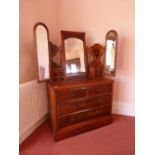 An Edwardian walnut Wardrobe, and matching Dressing Table (2)