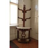 A Victorian mahogany Hall Stand, with marble top, 80in (203cm) high. Provenance: Stoodley Knowle