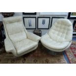 Two 1970's leather easy Chairs