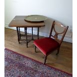 An Edwardian mahogany Chair, together with oak gateleg table and a circular brass tray (3)