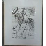 Salvador Dali (Spanish, 1904-1989) Don Quixote etching, bears Templeton & Rawlings Ltd label