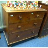 A Victorian mahogany Chest-of-Drawers, 34in (86.5cm) wide. Provenance: Stoodley Knowle School,