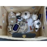 A quantity of Silver Plated items, including tea and coffee pots, a sugar bowl, jug, cruet set,