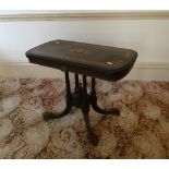 A Victorian walnut and ebonised Card Table, 36½in (92cm) wide. Provenance: Stoodley Knowle School,