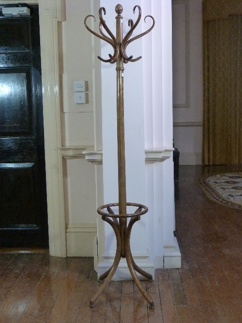 A vintage bentwood Hat & Coat Stand. Provenance: Stoodley Knowle School, Torquay.