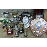 Trophies; ten various trophies relating to Stoodley Knowle School, Torquay, including some silver-